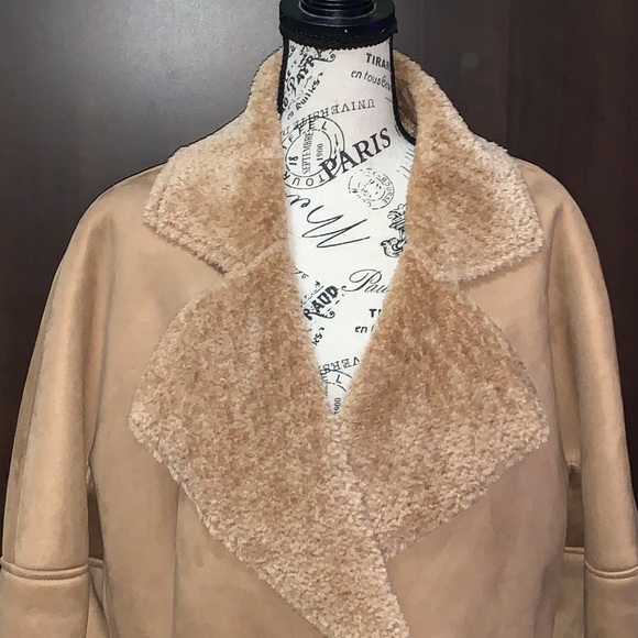 Calvin Klein Jackets & Blazers - Calvin Klein Faux Shearling Coat, Camel, Size: L, *NWT*